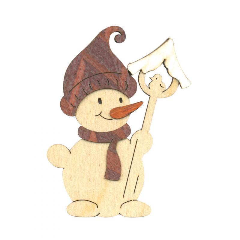 Schneemann mit Vogelhaus