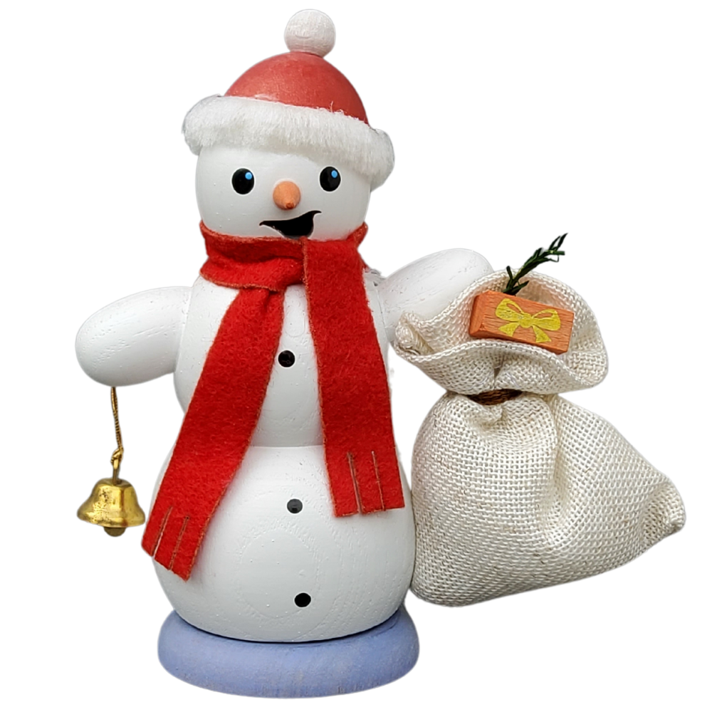Schneemann mit Geschenkesack
